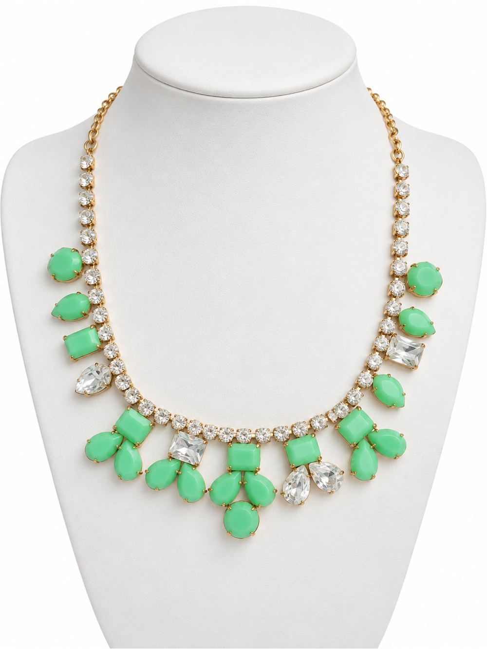 Kate Spade New York Secret Garden Gem Necklace Giverny Green Pave Halo